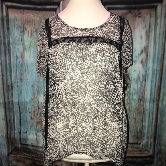 Sheer black and white top - Picture 1 of 6